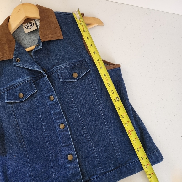 Vintage 90s Denim Jean Vest Jacket Western Festival Country 1990s Womens Medium - Picture 8 of 8